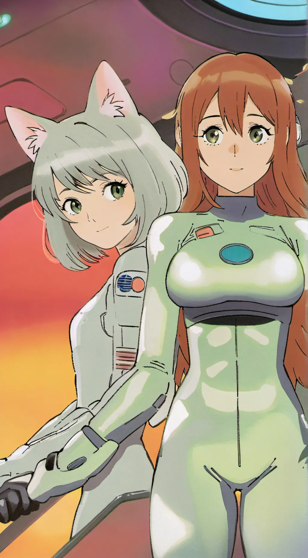 ai character: Cat and Holly  background