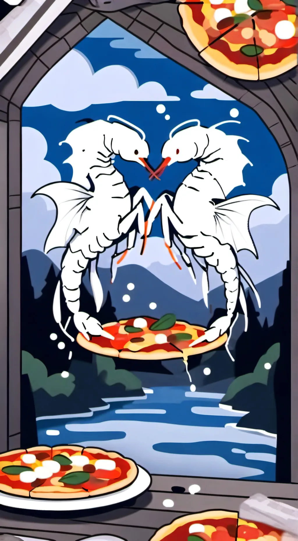 ai character: shrimppizza  background