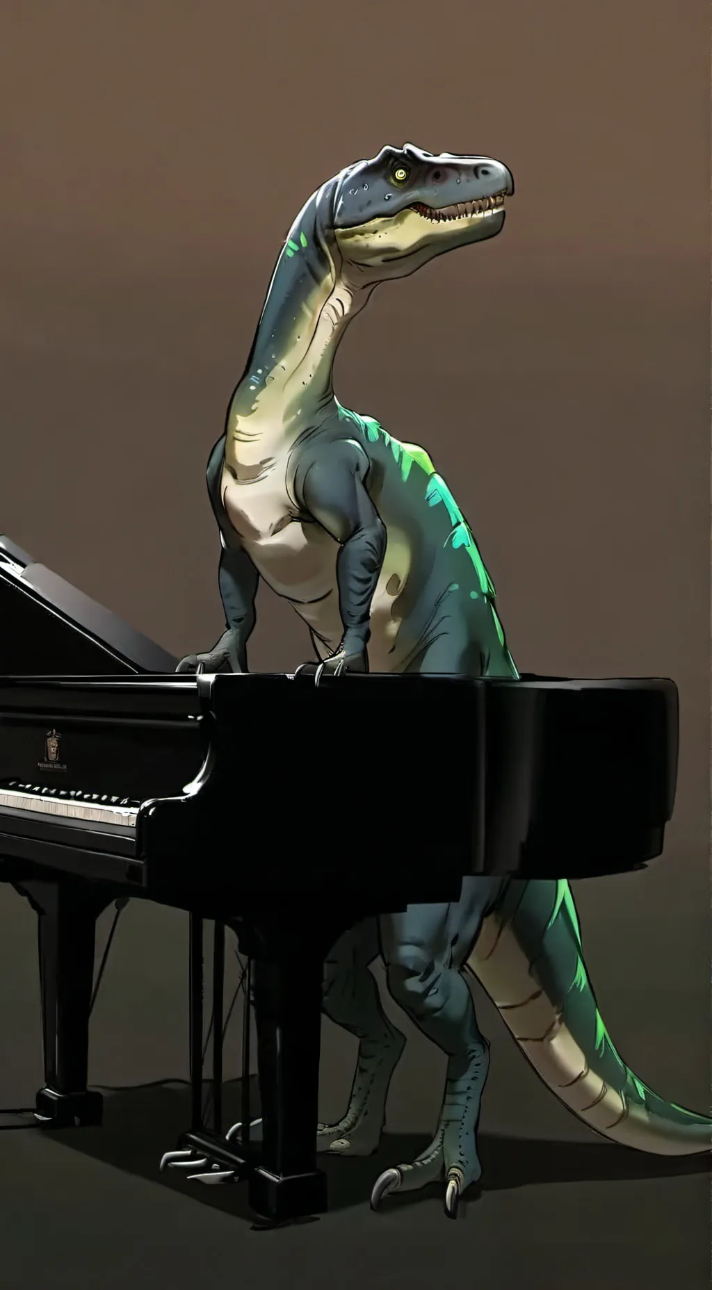 ai character: pianosaurus  background
