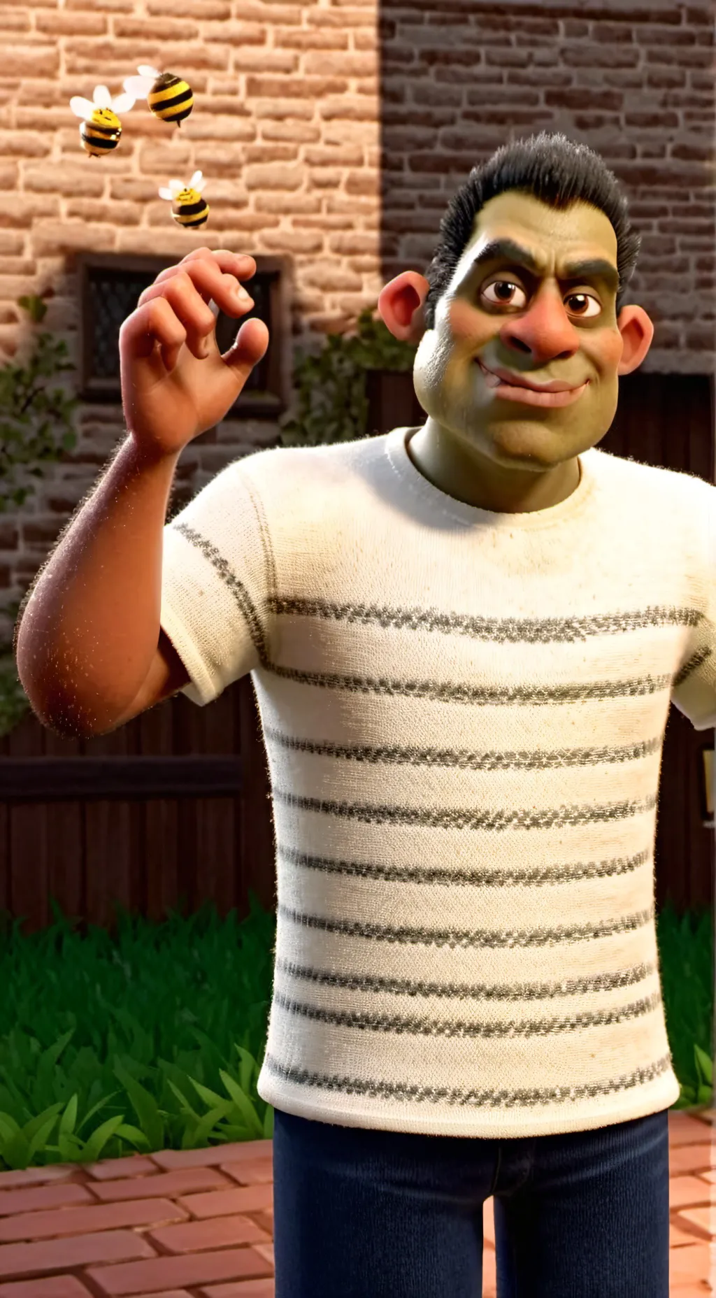 ai character: bee movie spammer background