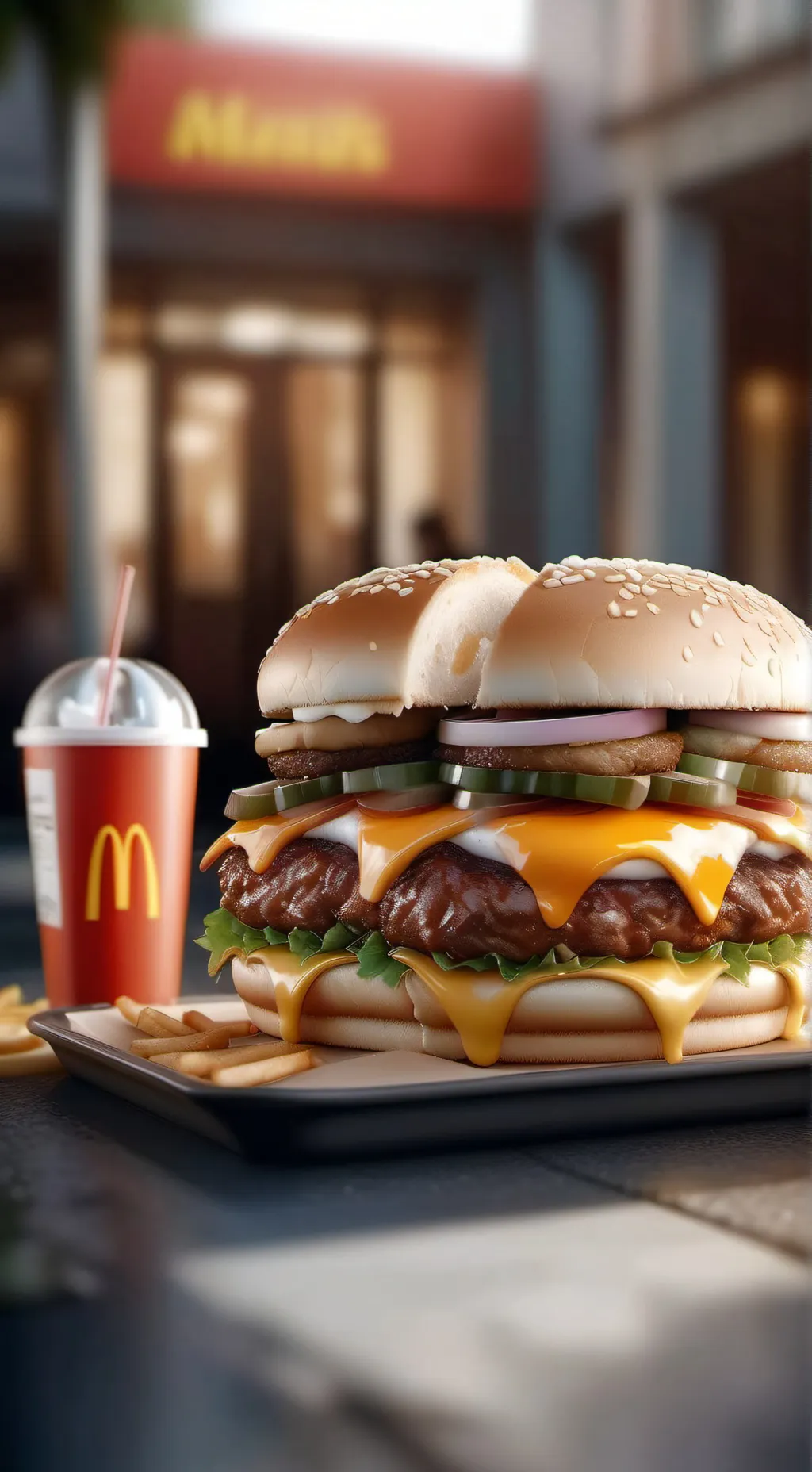 ai character: skz McDonald's  background