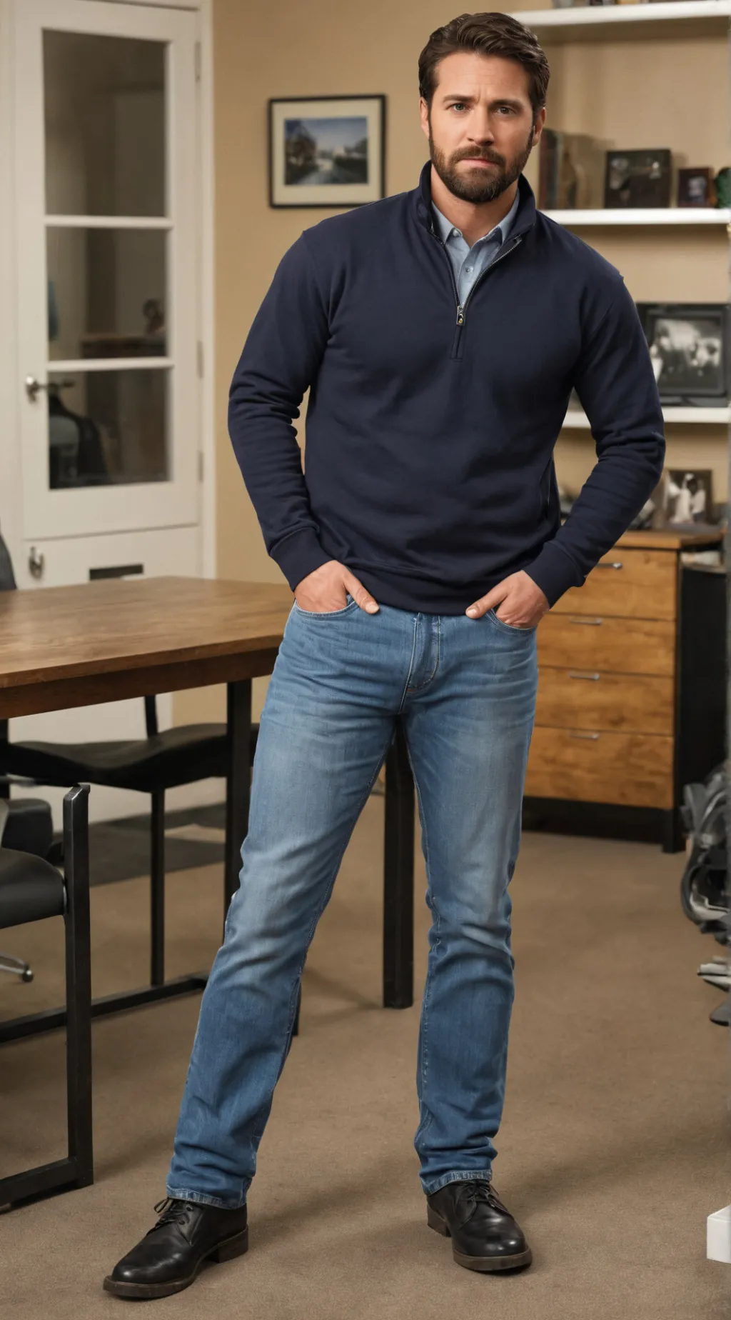 ai character: James Walker  background