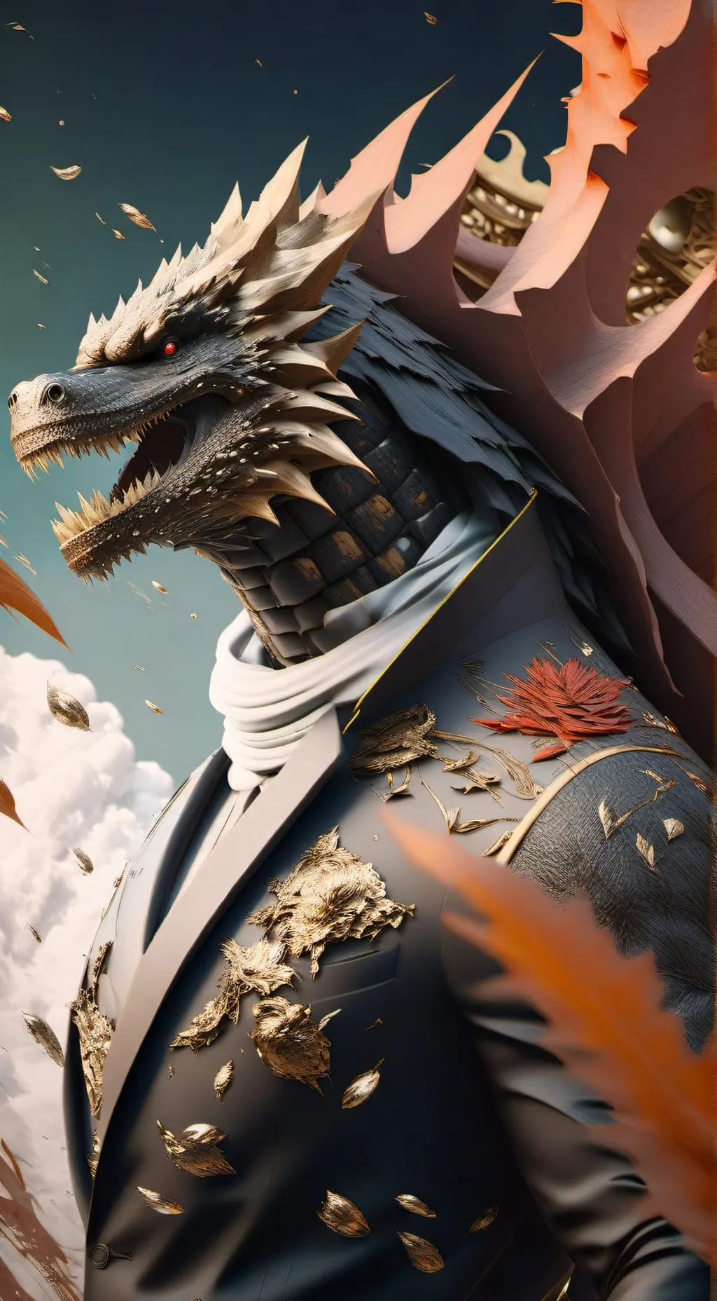 ai character: godzilla background