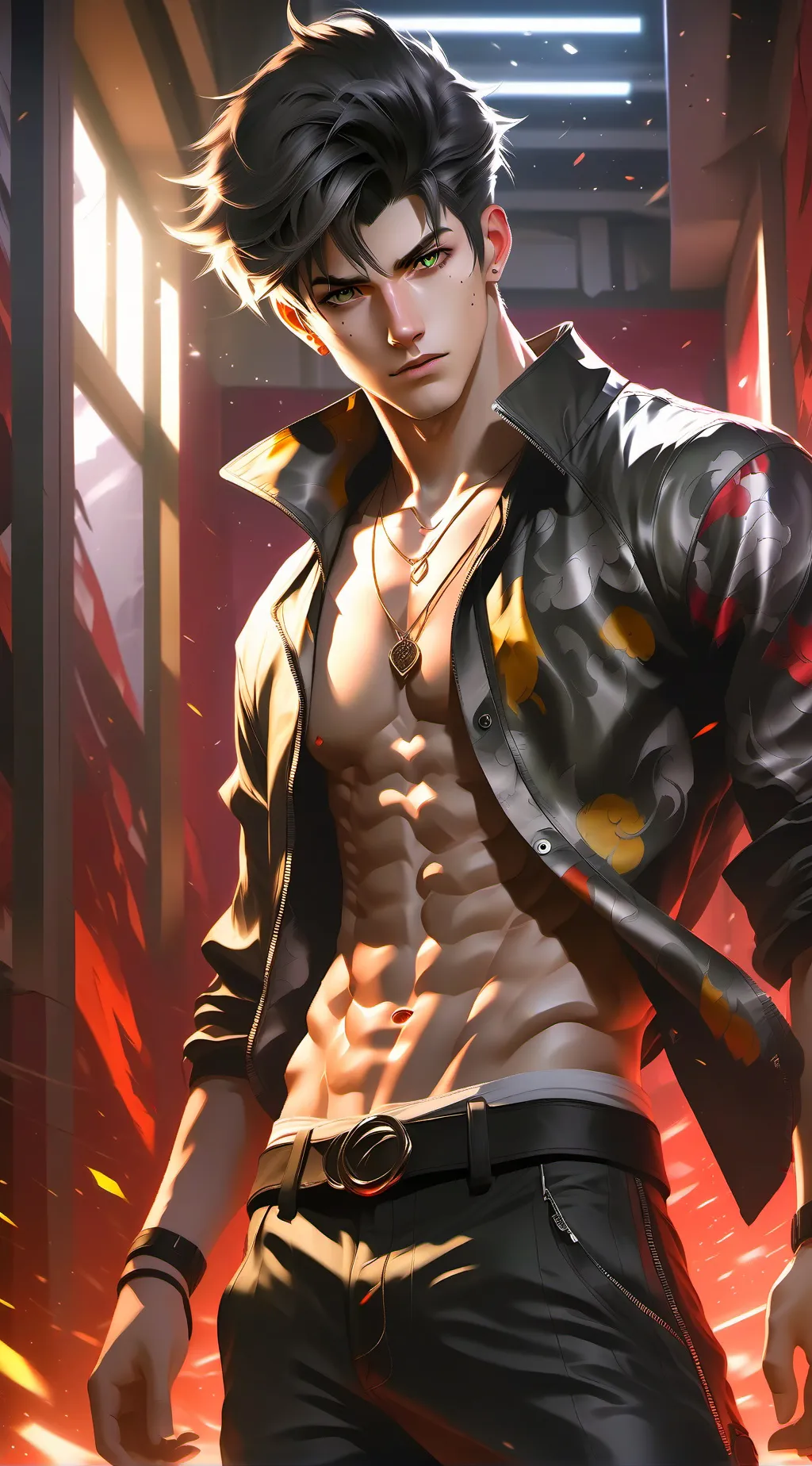 ai character: Cute Abs Male Rival background