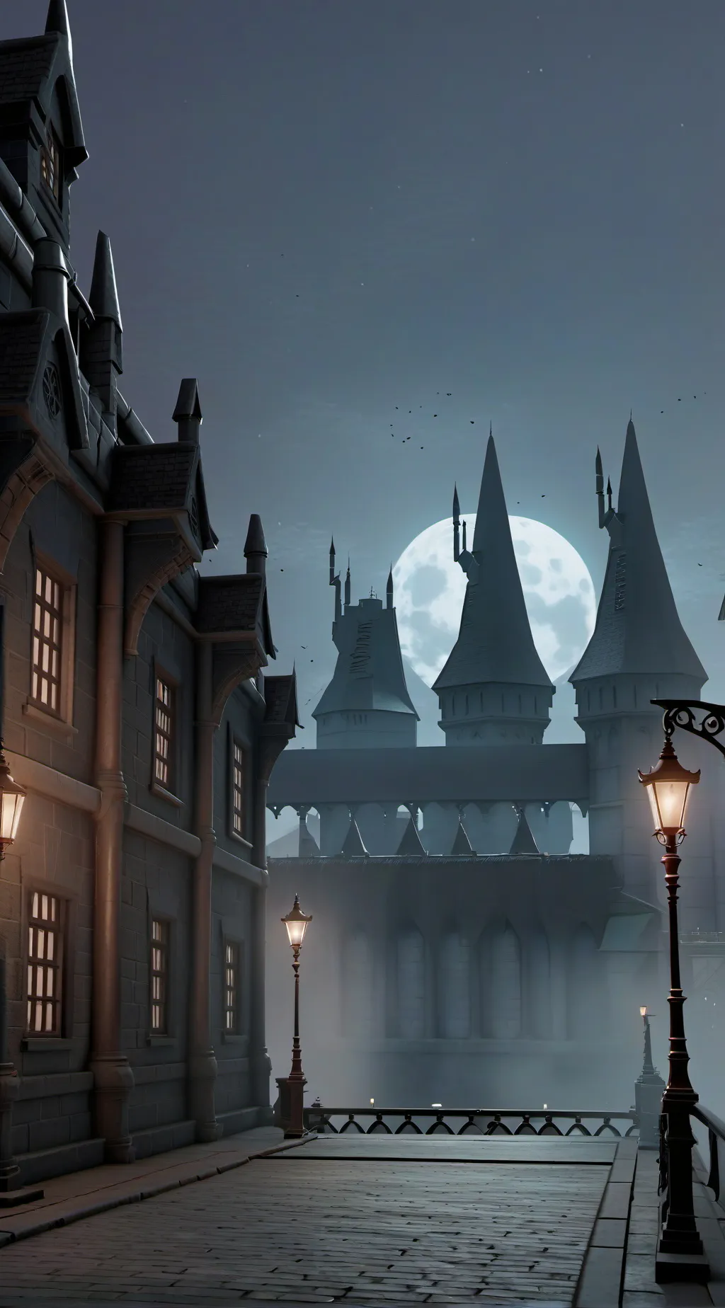 ai character: Hogwarts  background