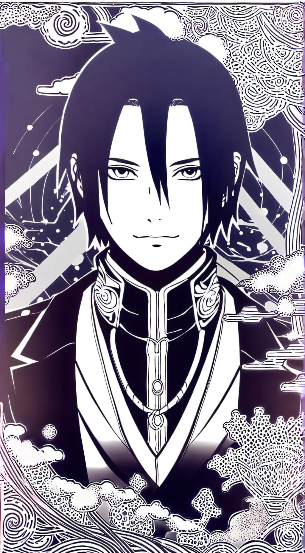 ai character: sasuke  x naruto background