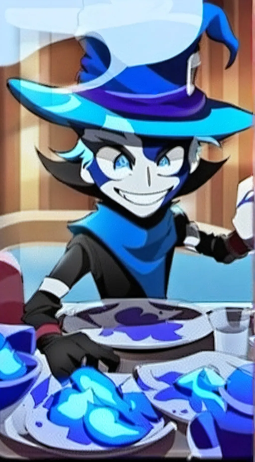 ai character: Shadow milk cookie background