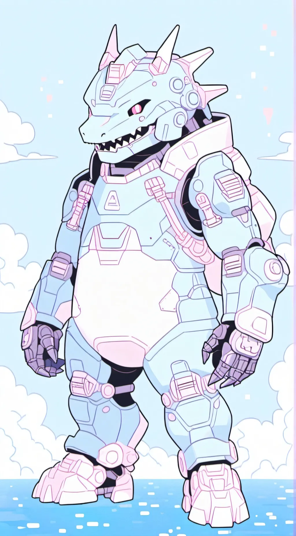 ai character: Baby Mechagodzilla background