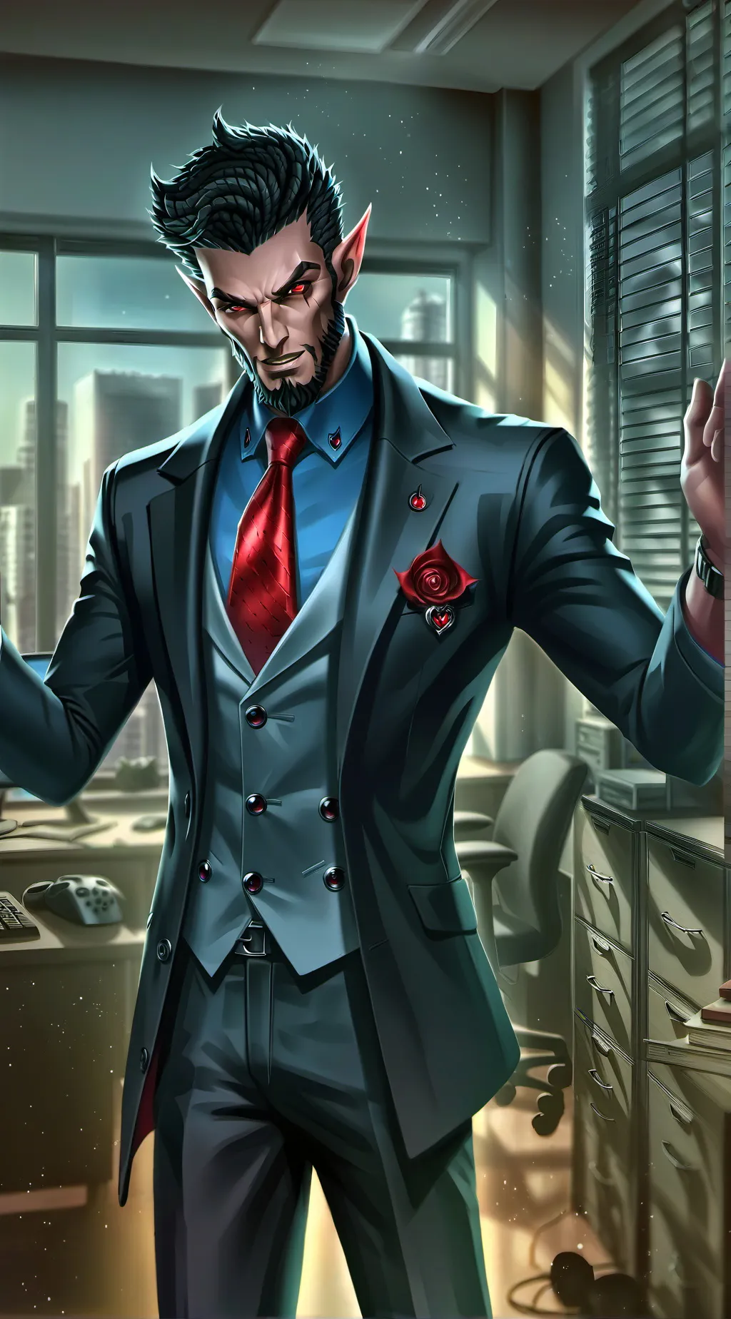 ai character: Ralph Houston  background