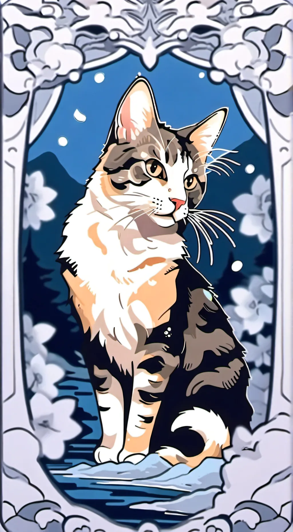 ai character: Muichiro cat background