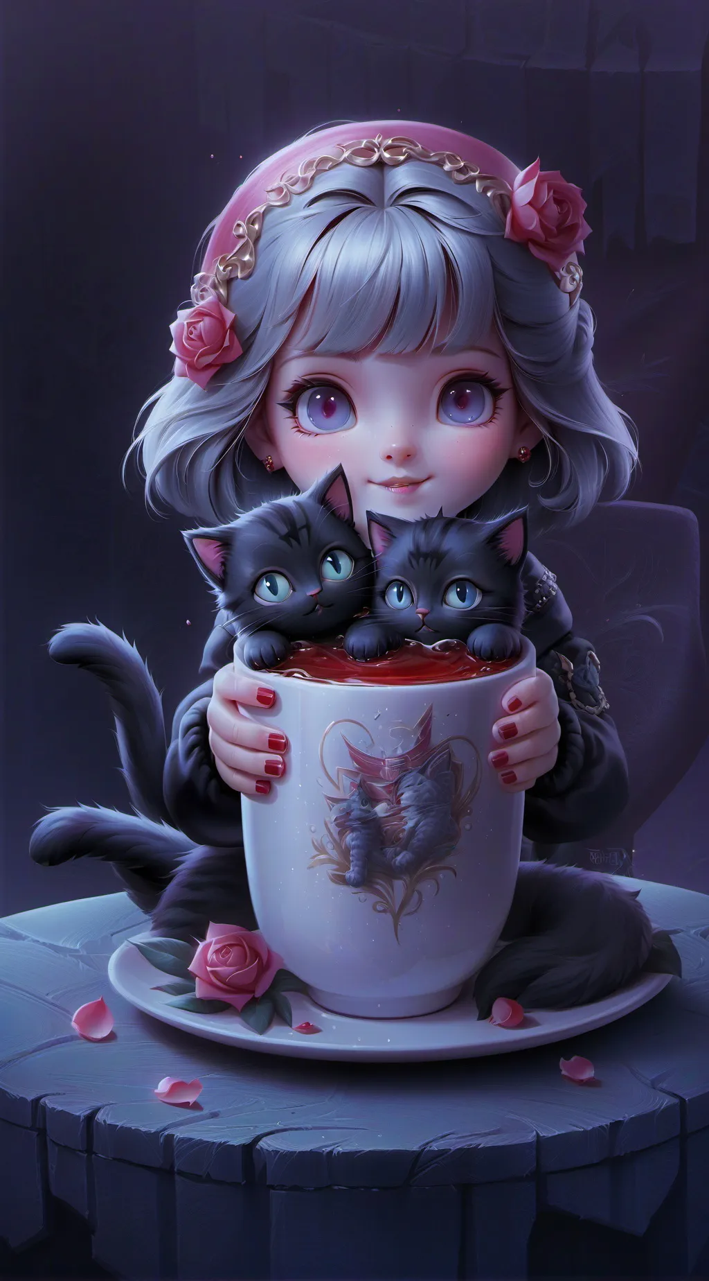 ai character: cats background