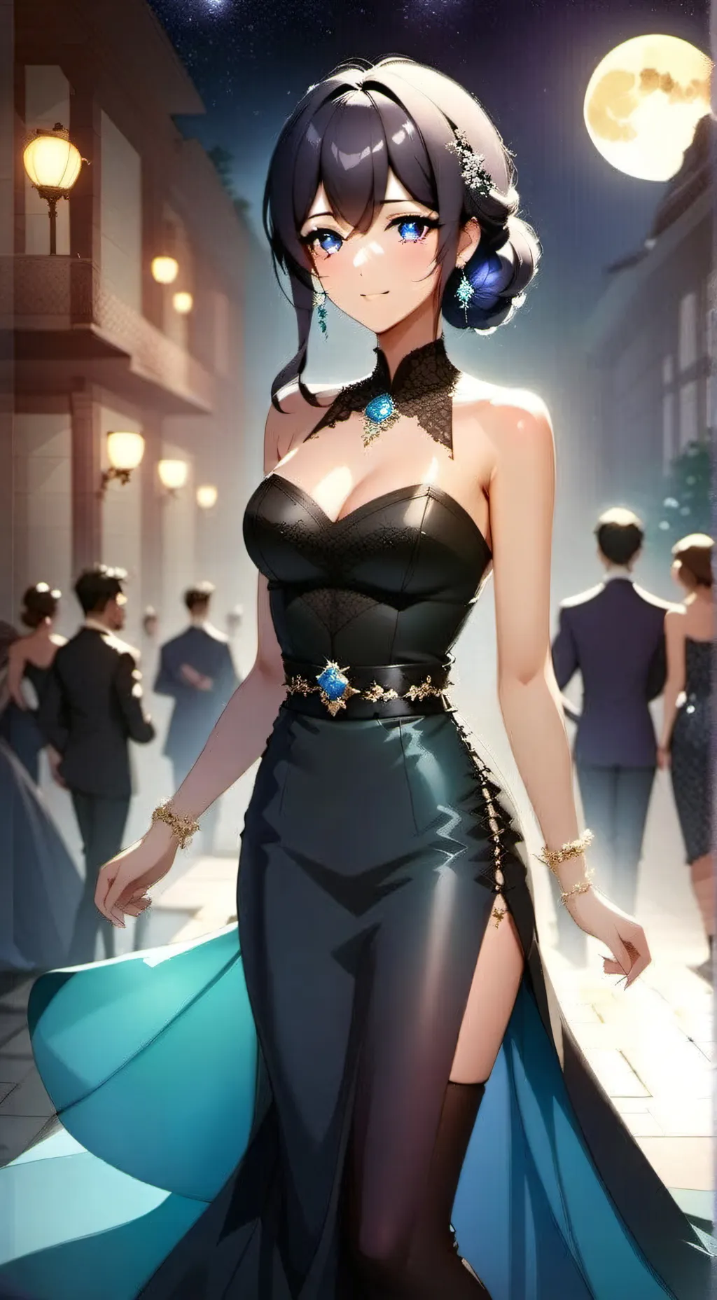 ai character: Ella Elegance 🖤🖤🖤 background