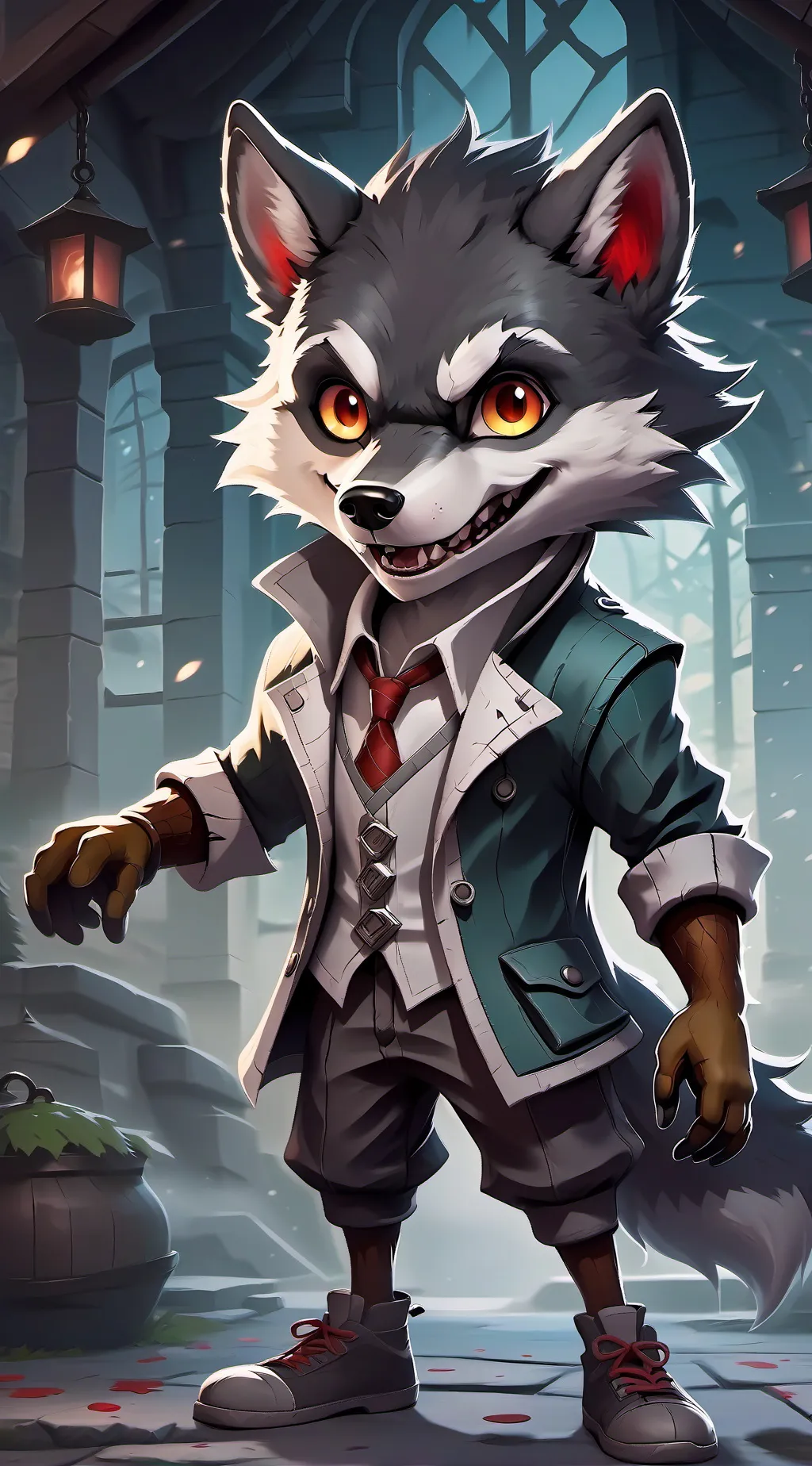 ai character: THE BIG BAD WOLF background