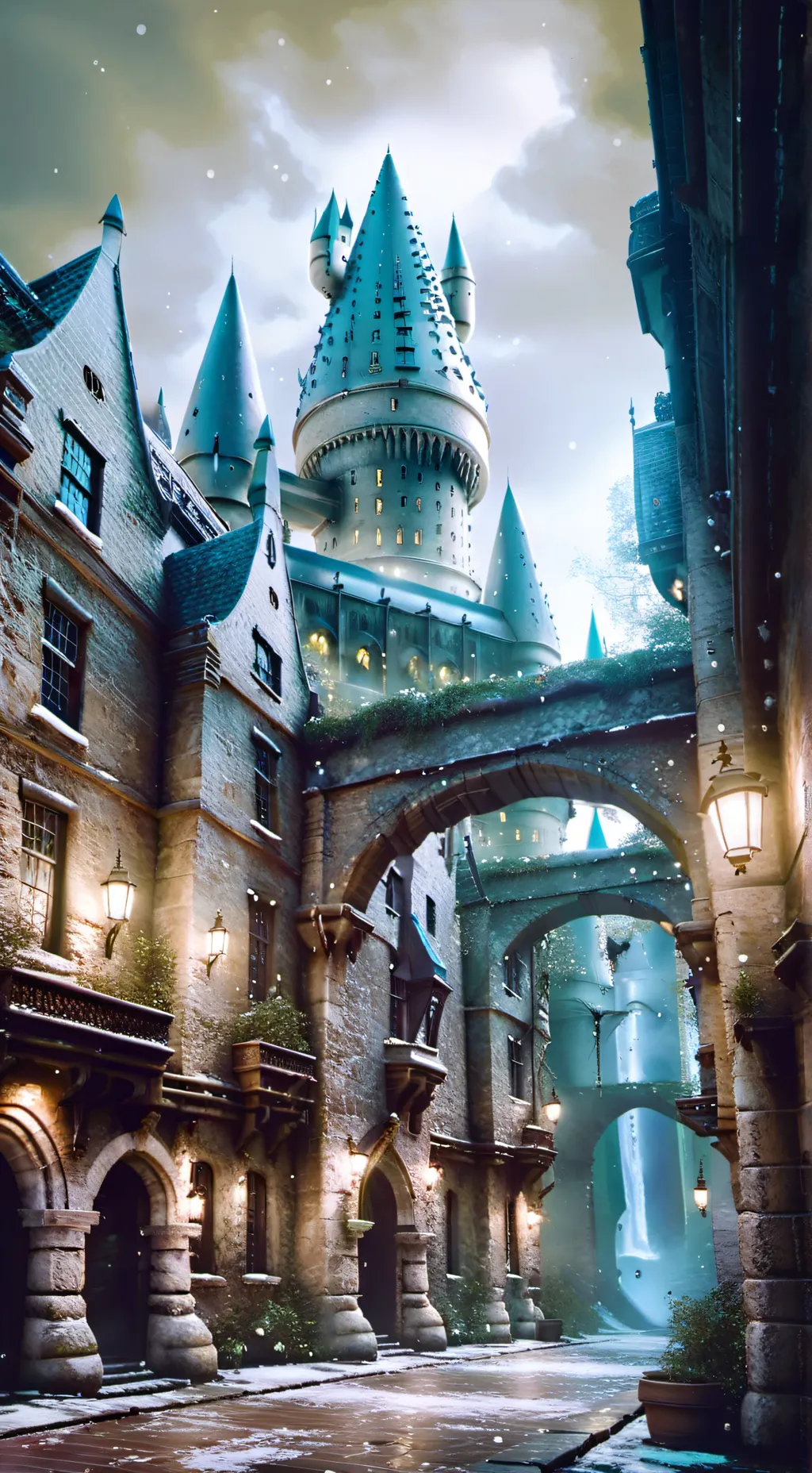 ai character: Hogwarts  background