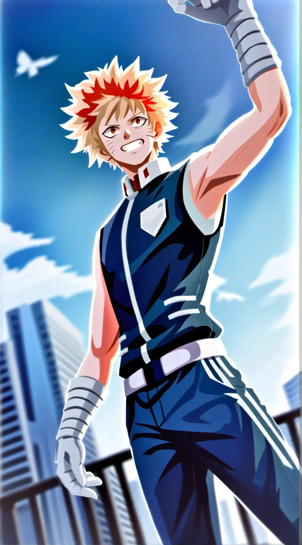 ai character: Bakugo angy background