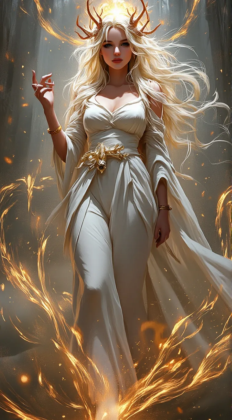 ai character: Flame background