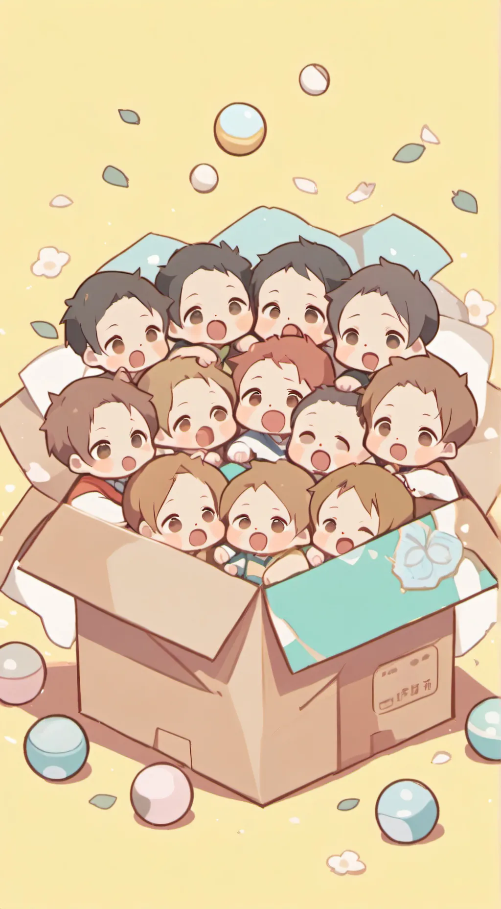 ai character: 20 babies background