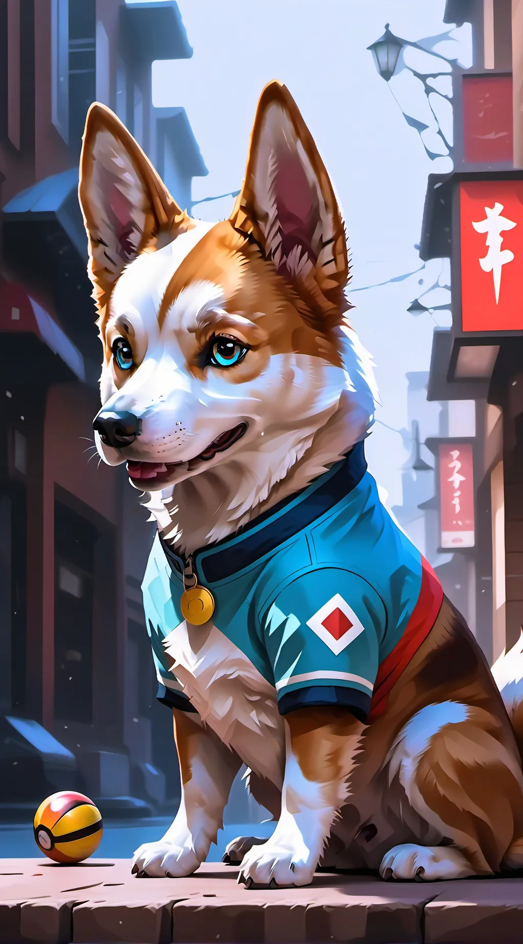 ai character: dog background