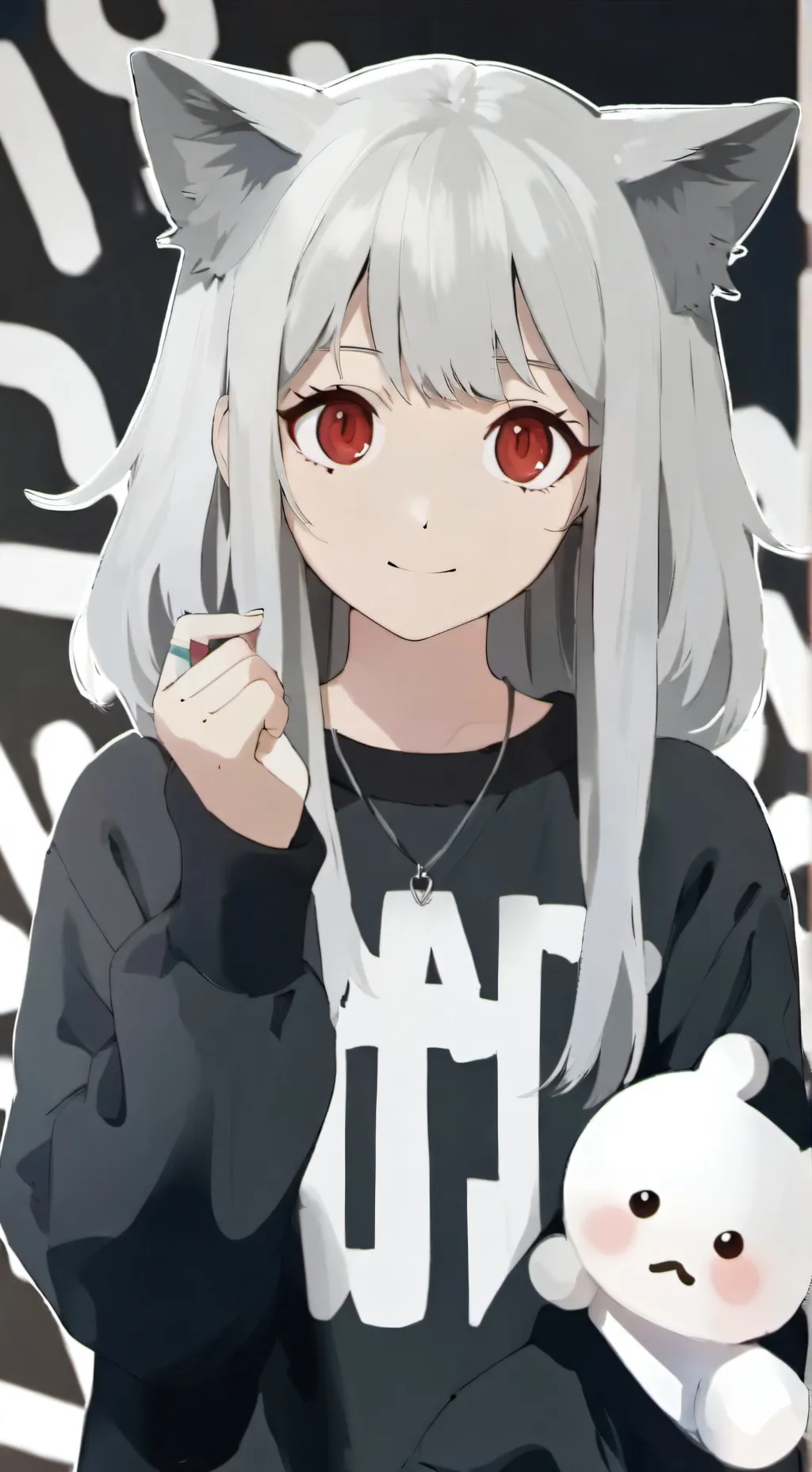 ai character: cat girl background