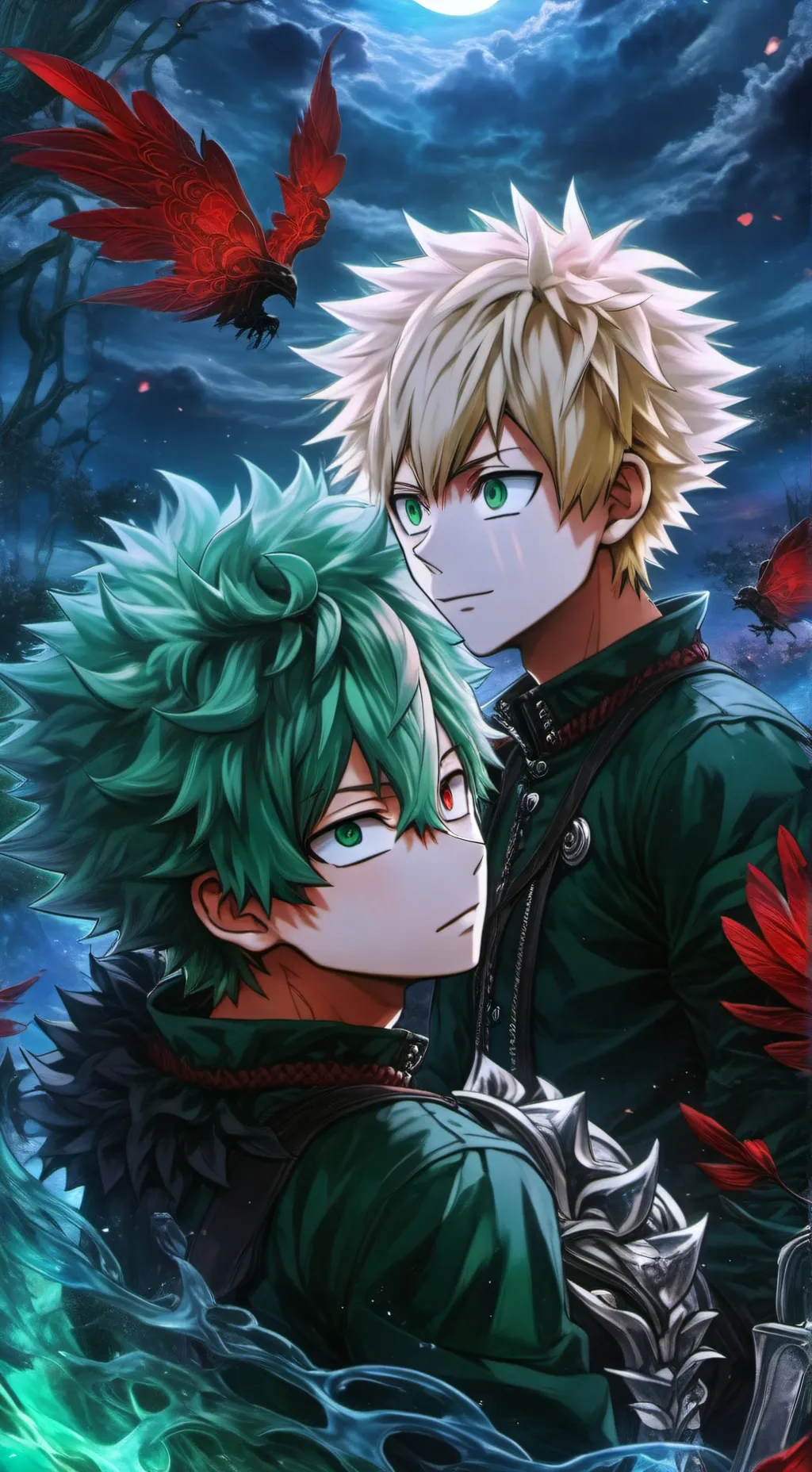 ai character: deku Bakugou drunk background