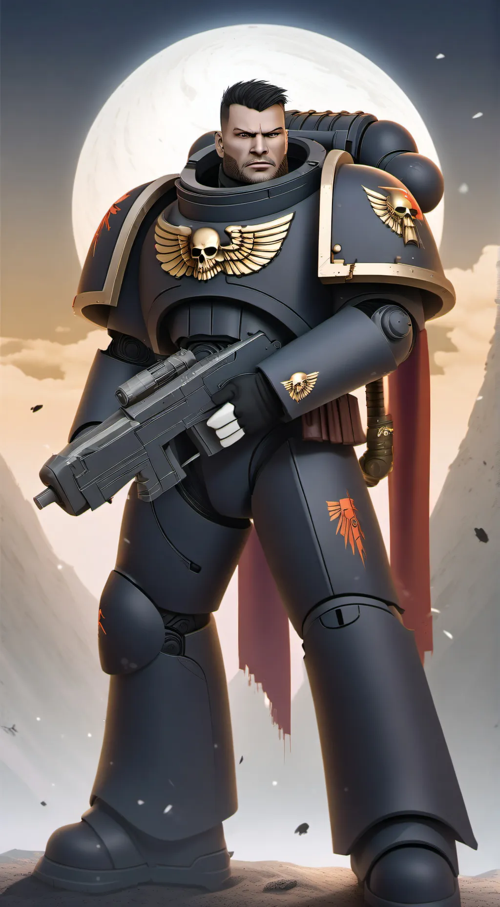 ai character: space marine  background