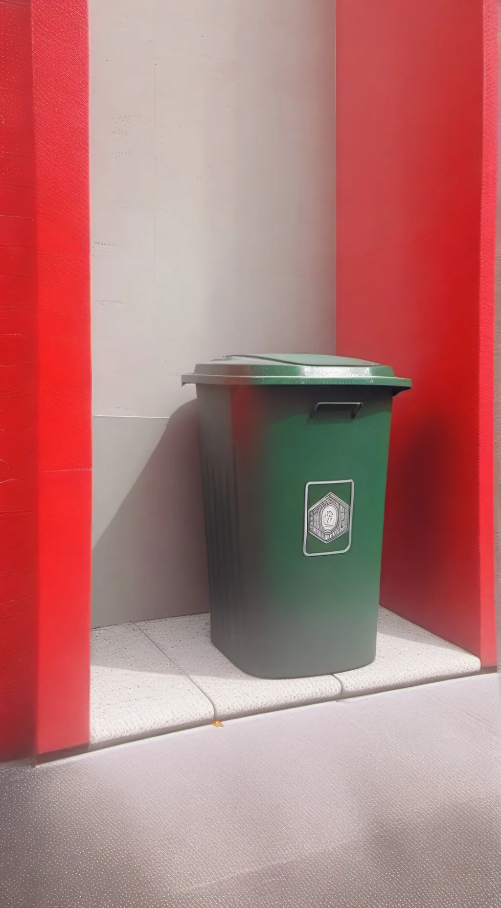 ai character: trash bin background