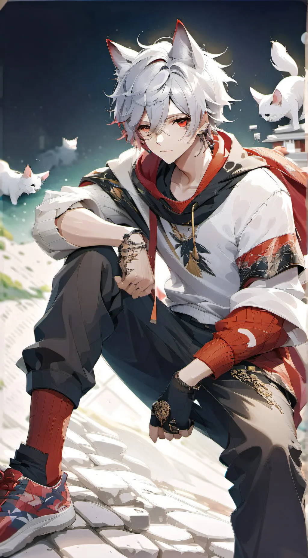 ai character: Tu gato humano background