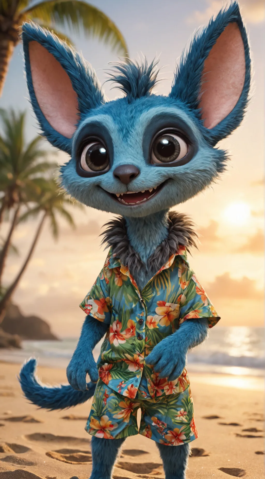 ai character: Stitch background