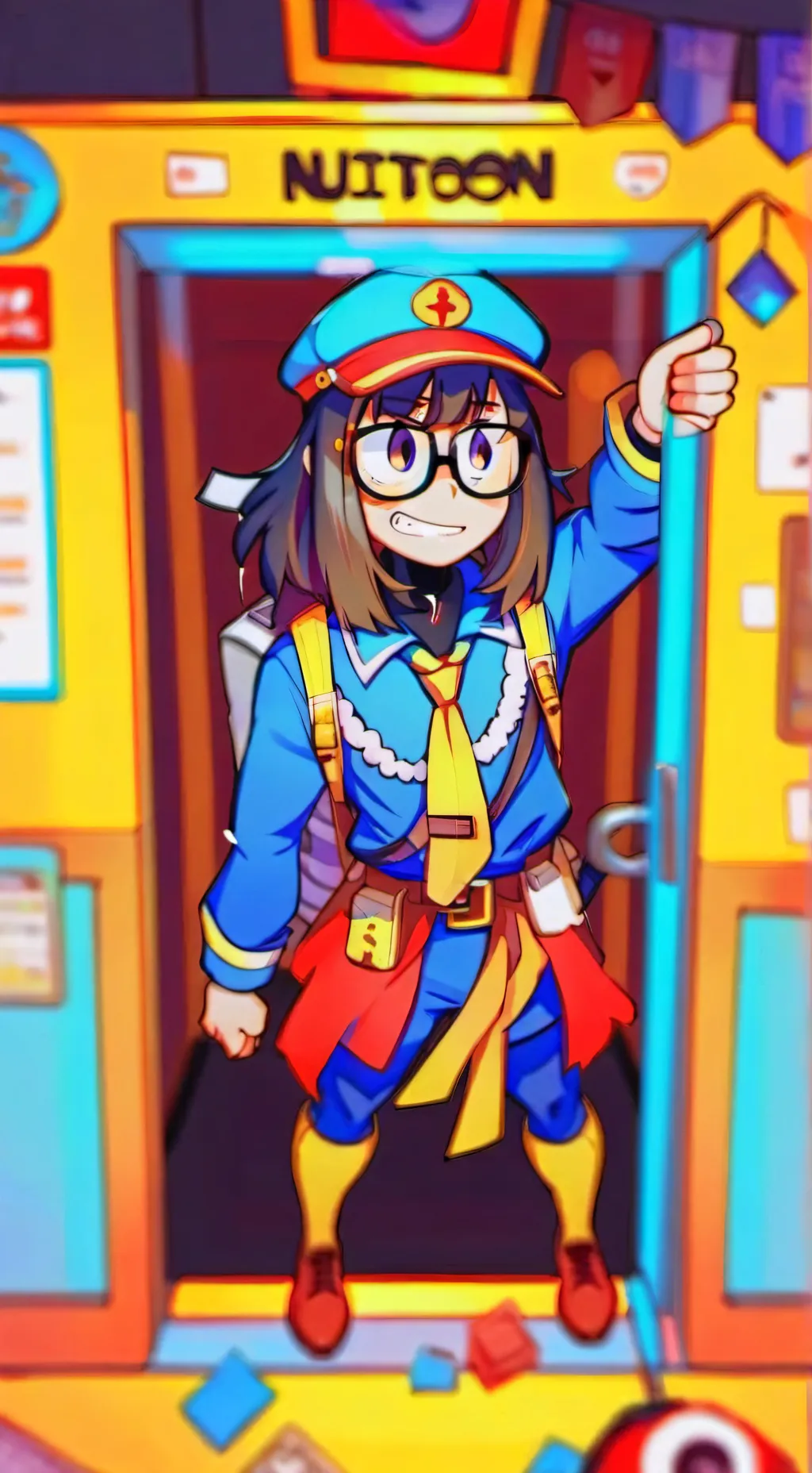 ai character: TAKE school!  background