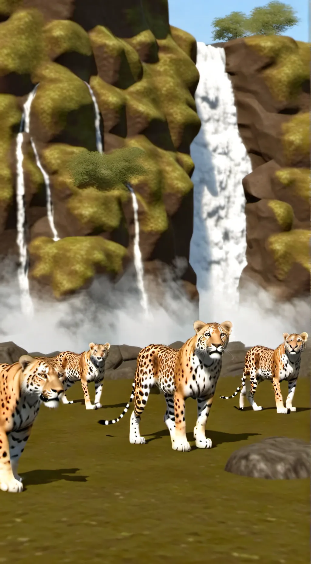 ai character: feline enclosure  background