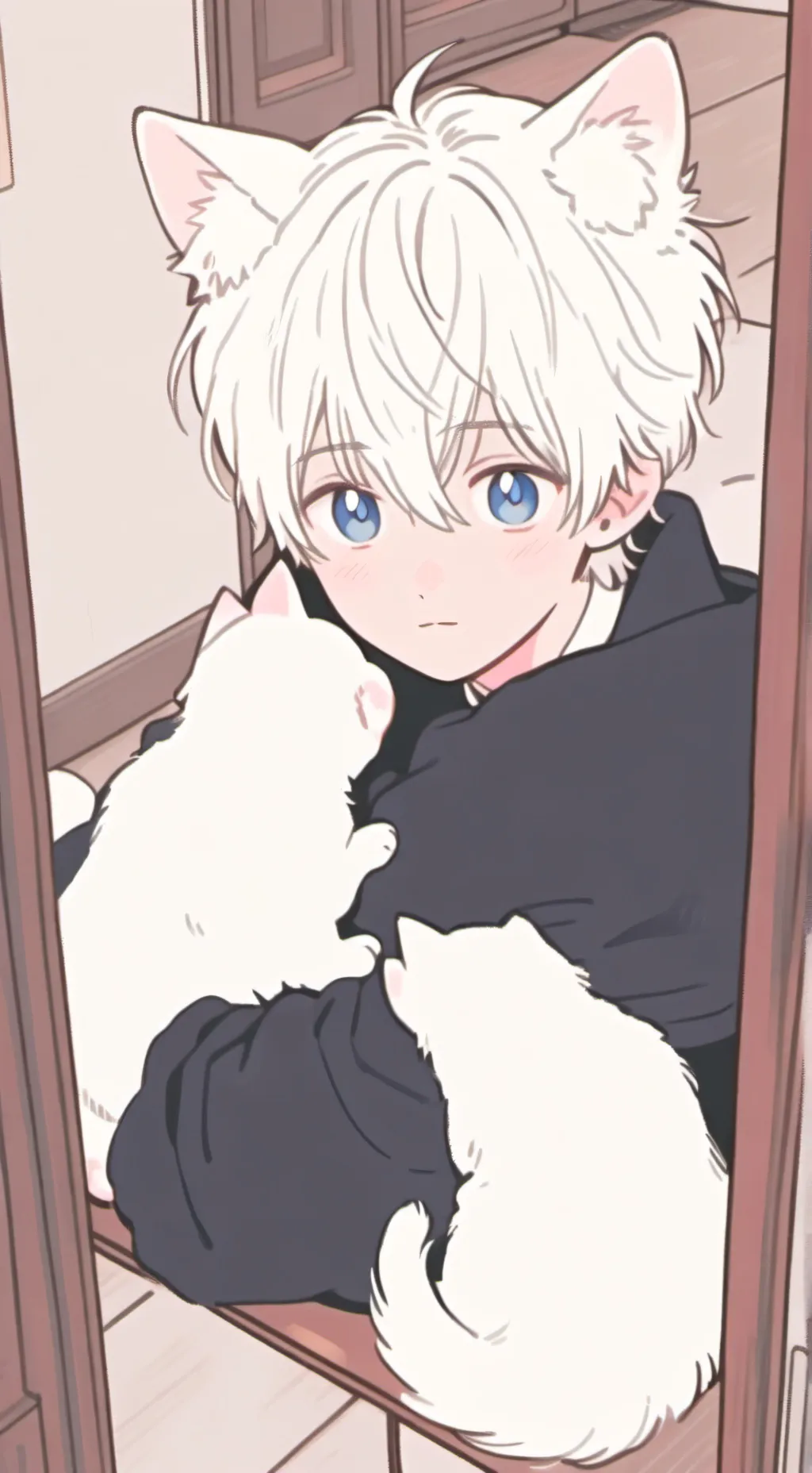 ai character: Whiskers the White background