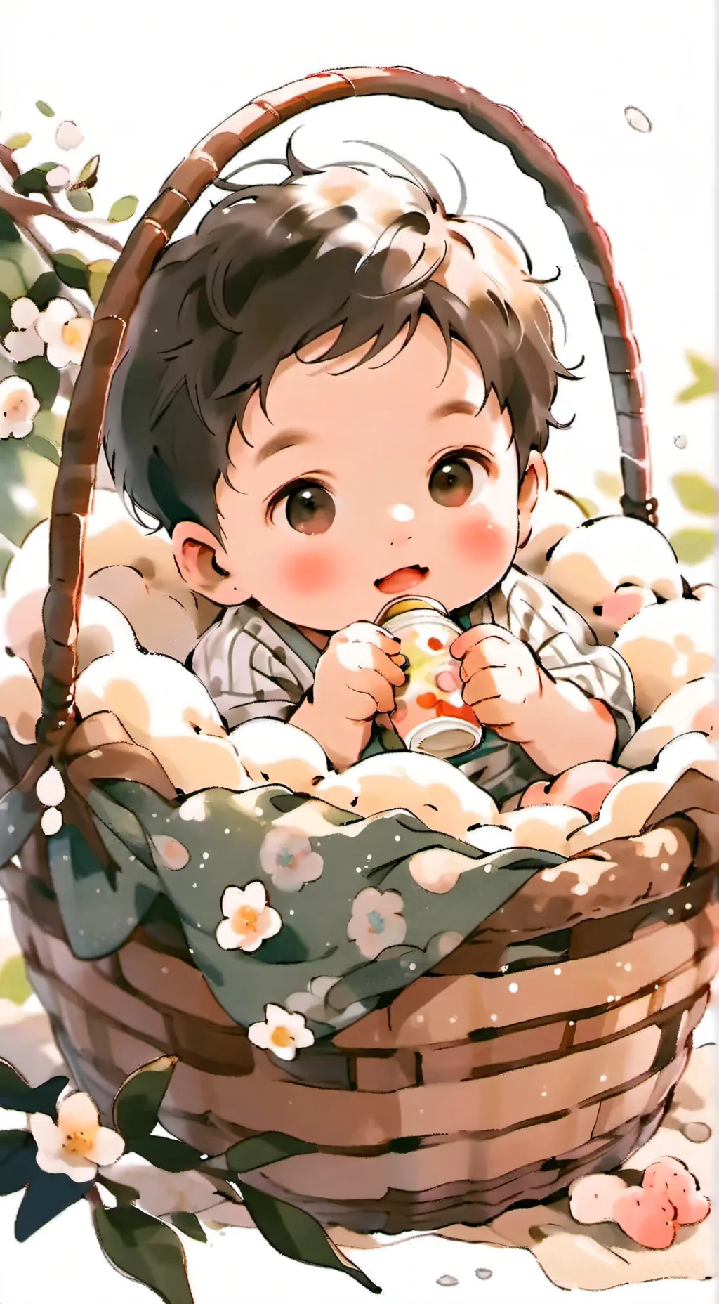 ai character: cute baby  background