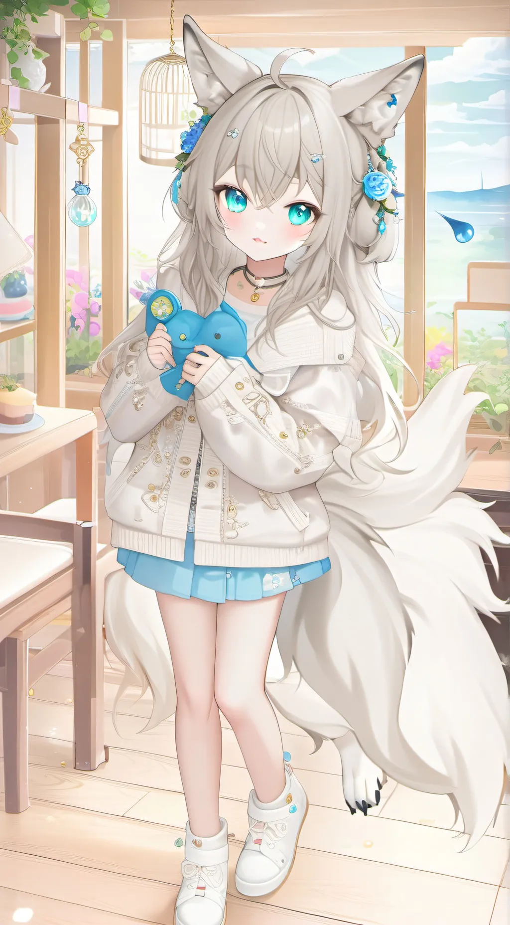 ai character: ocean background