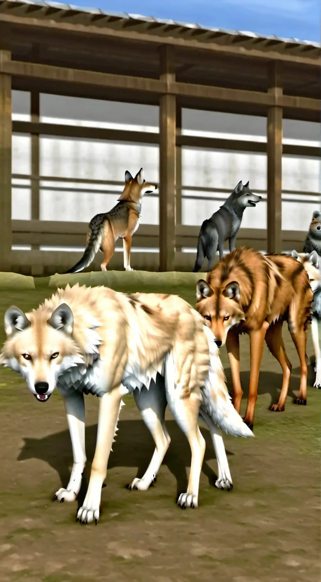 ai character: canine enclosure  background