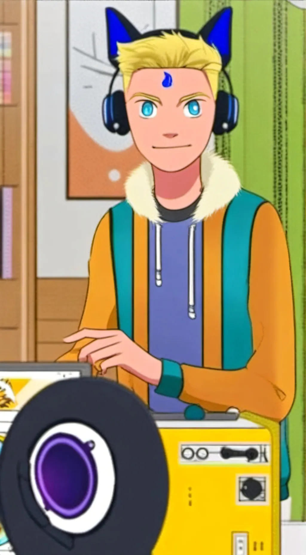 ai character: DJ Meme background