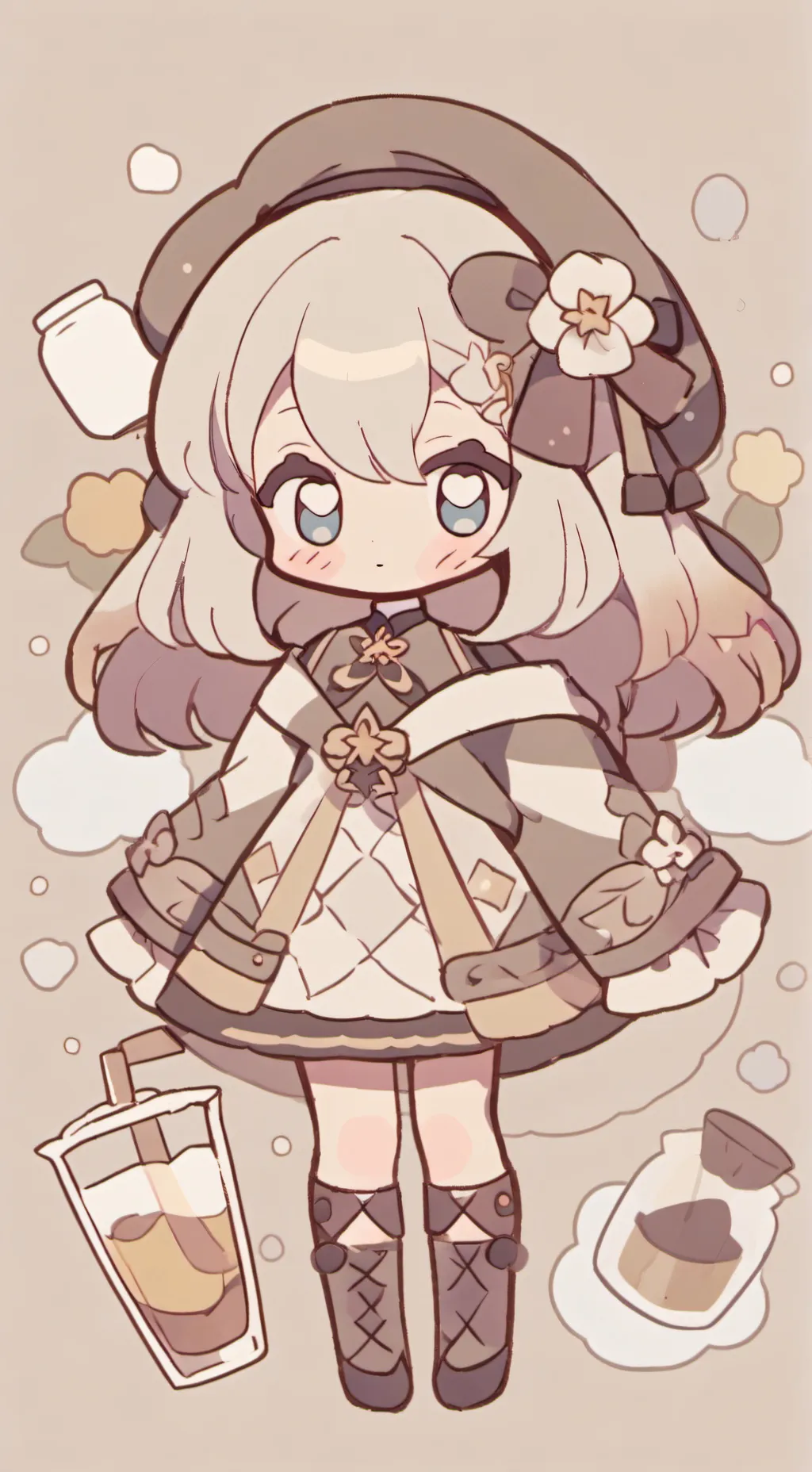 ai character: Bebe desordenada background