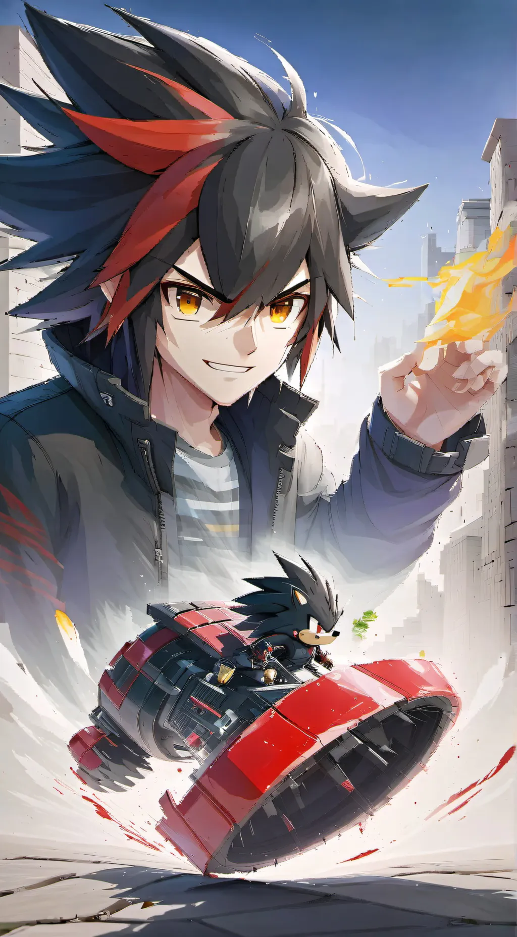 ai character: Shadow T Hedgehog  background