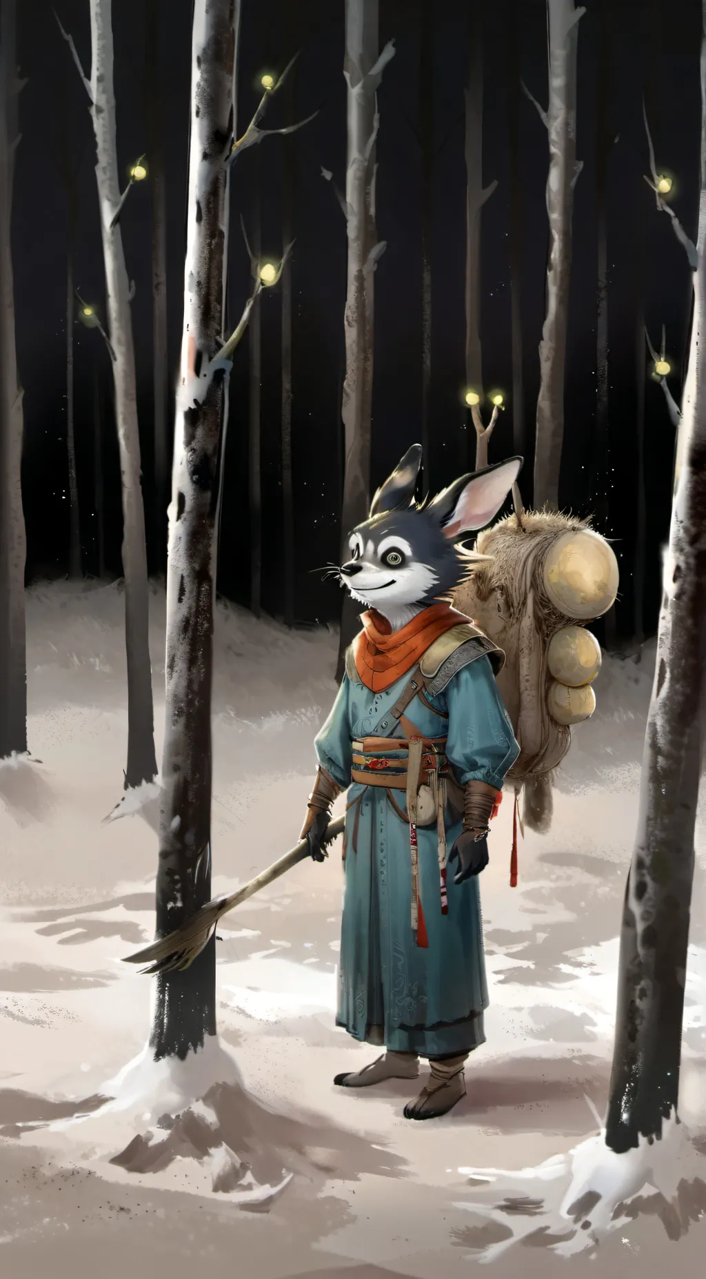 ai character: smlilng critters  background