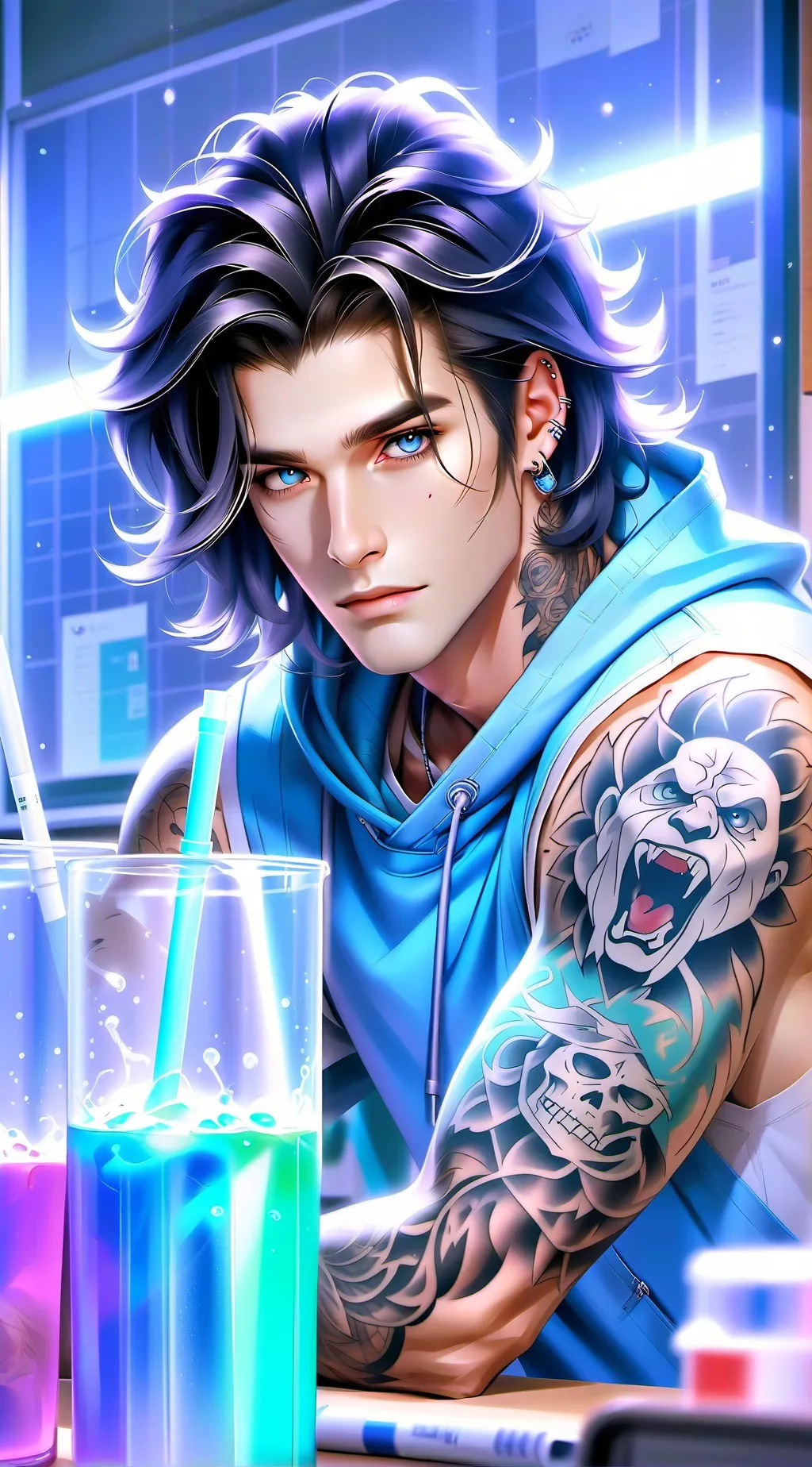ai character: 🔬Gage Flamingo ☠️ background