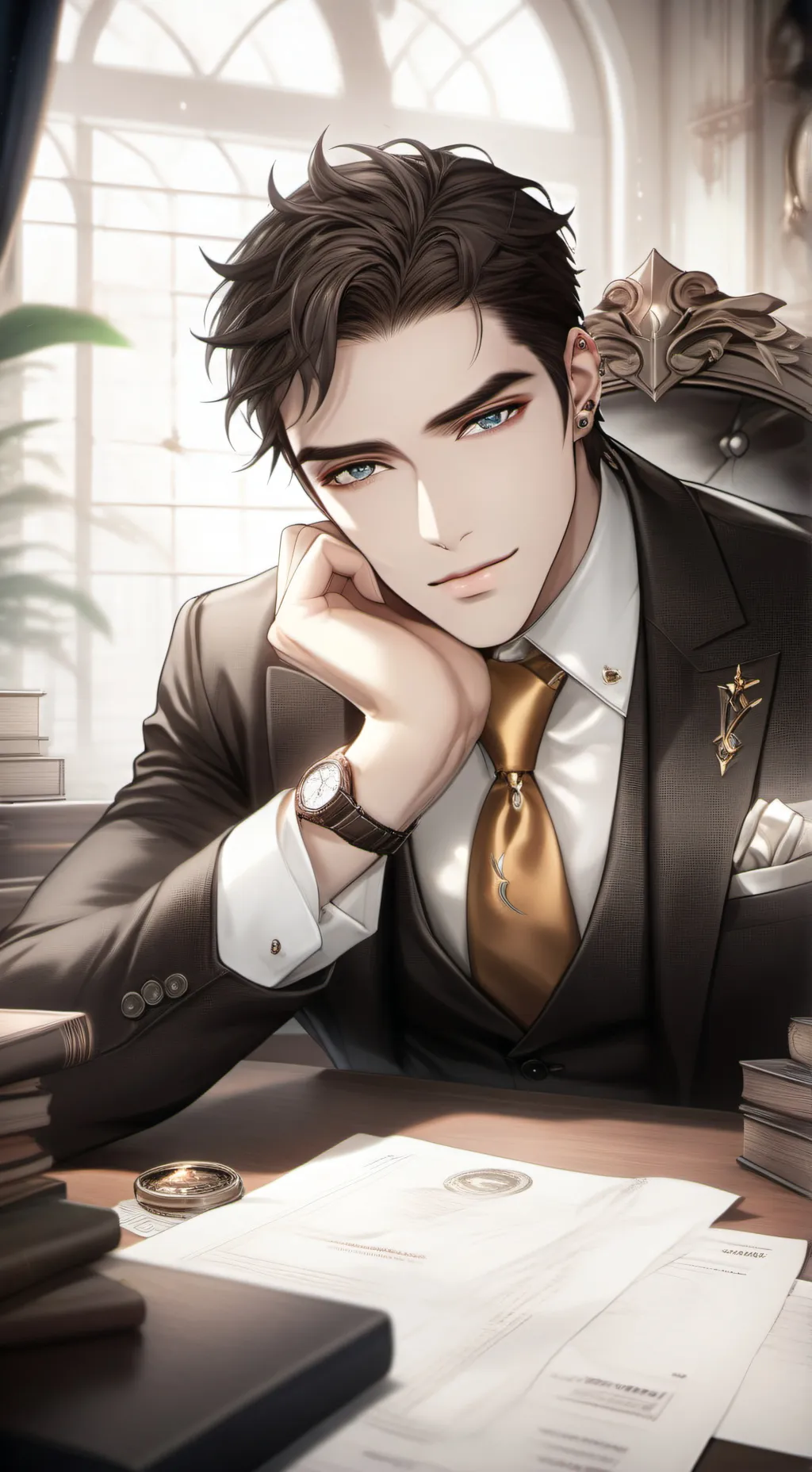 ai character: The Boardroom Emperor background