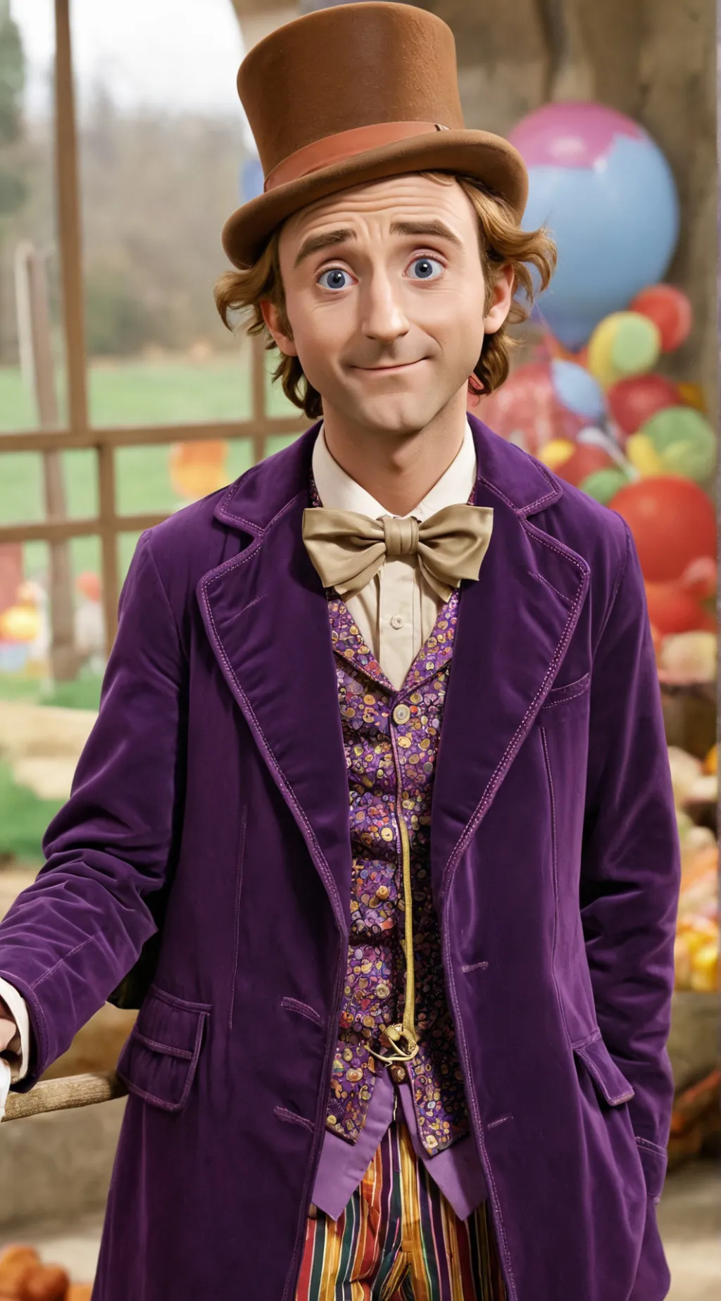 ai character: O Circo Willy Wonk background
