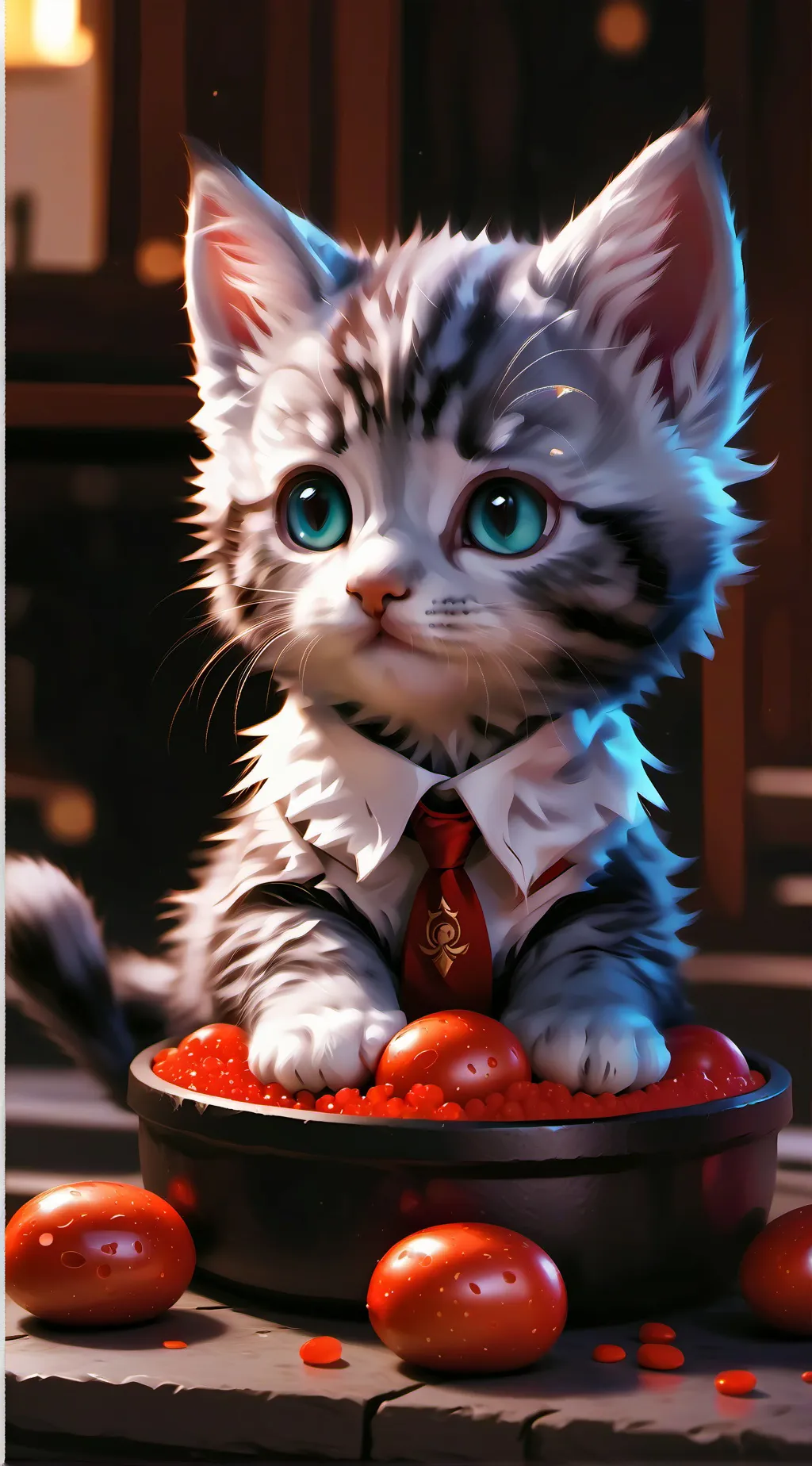 ai character: loving kitten background
