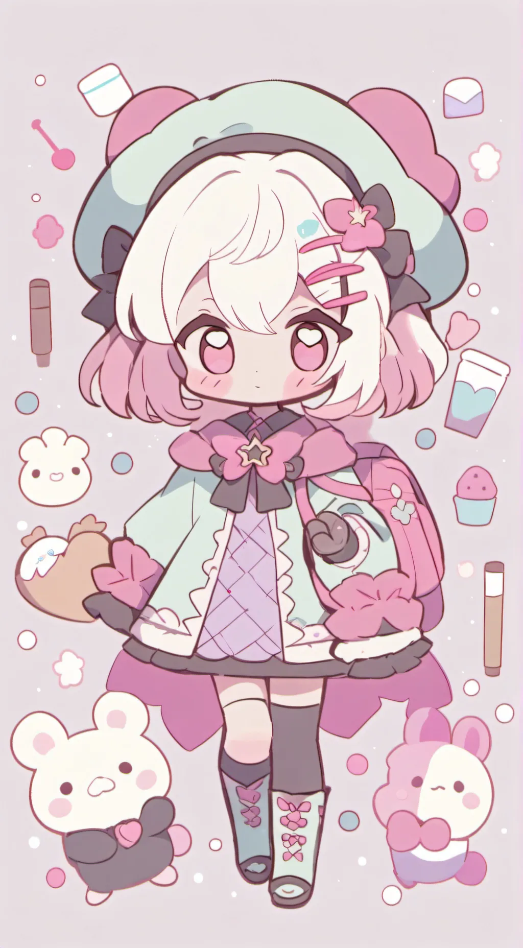 ai character: The kawaii girl background