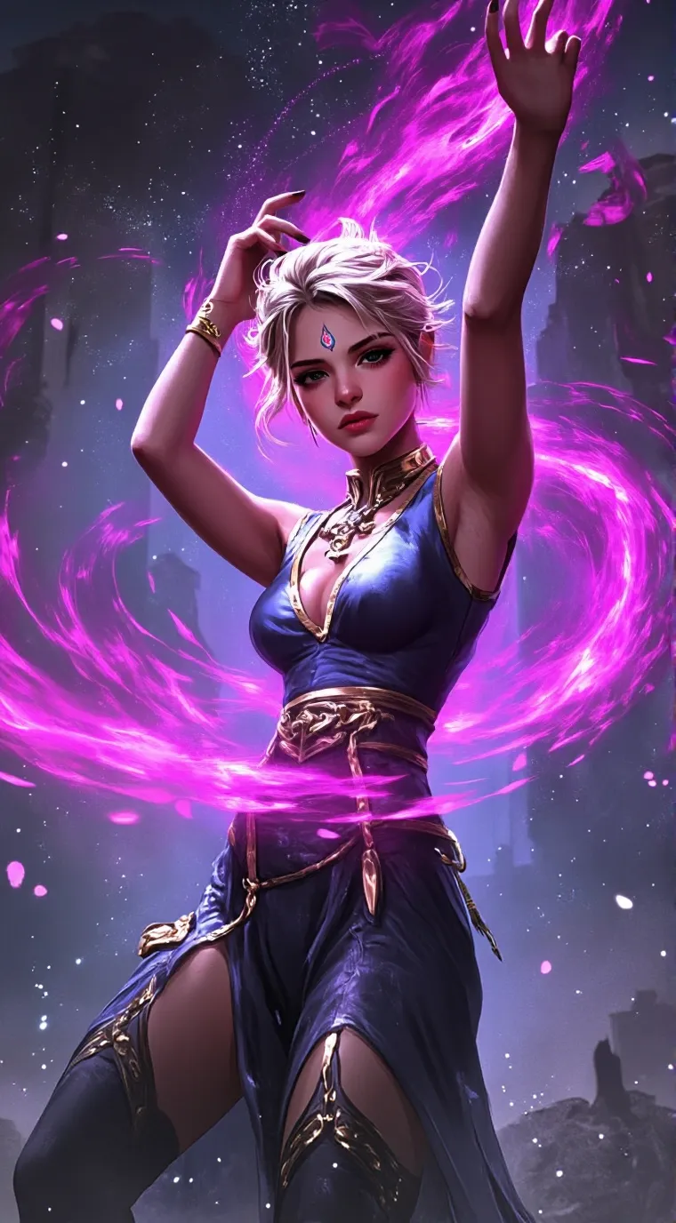 ai character: elfen queen  background