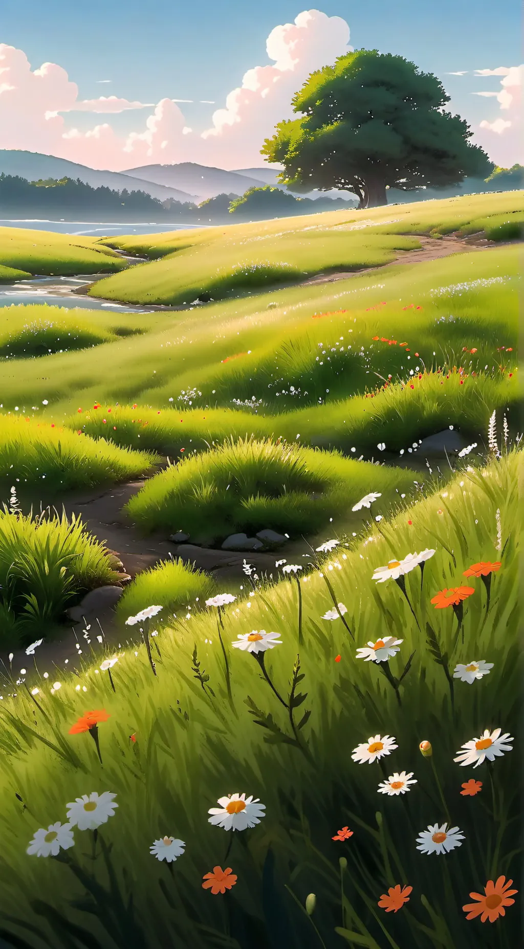 ai character: grass background