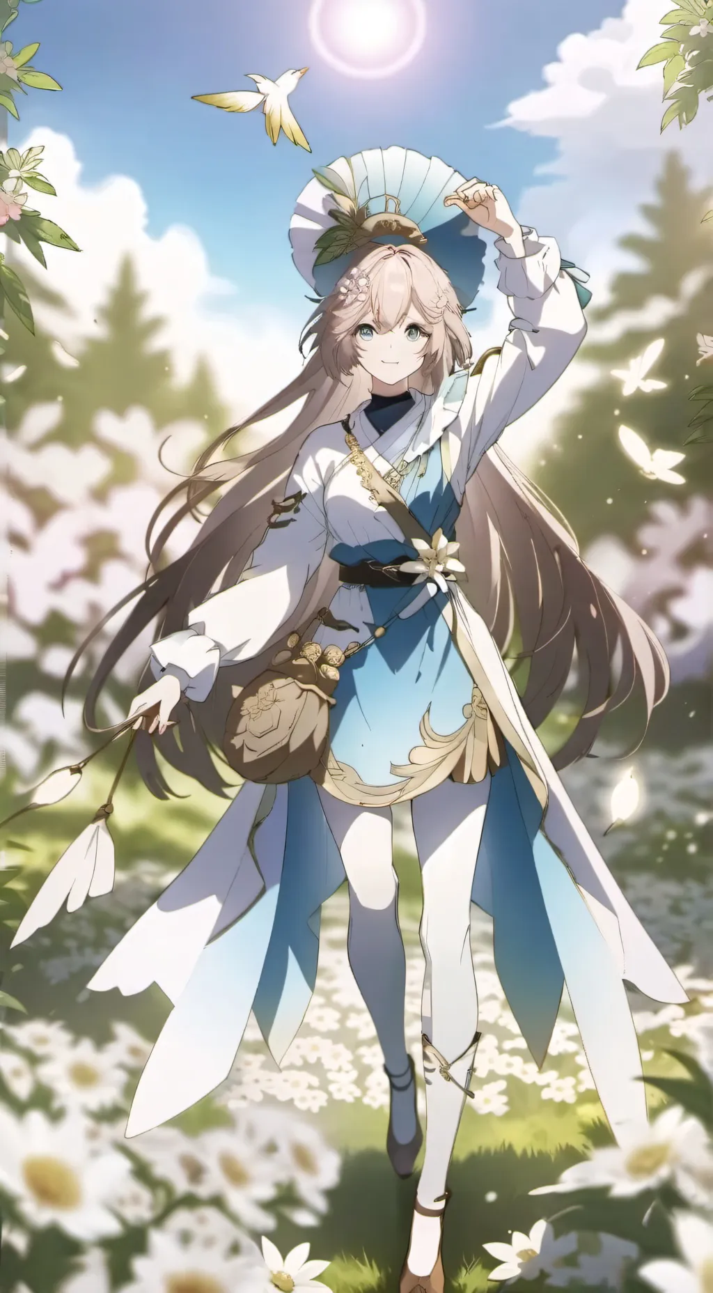 ai character: destello solar background