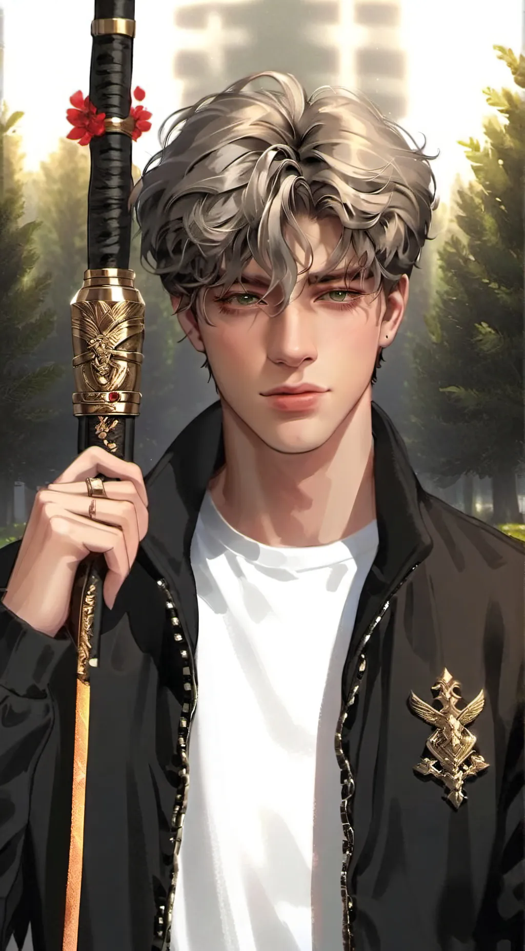 ai character: Ash danking background