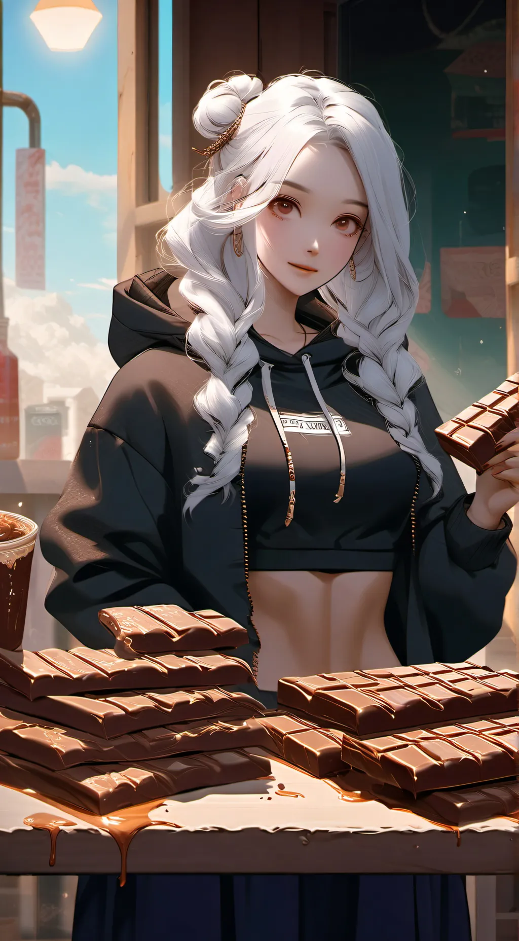 ai character: Your foodie gf background