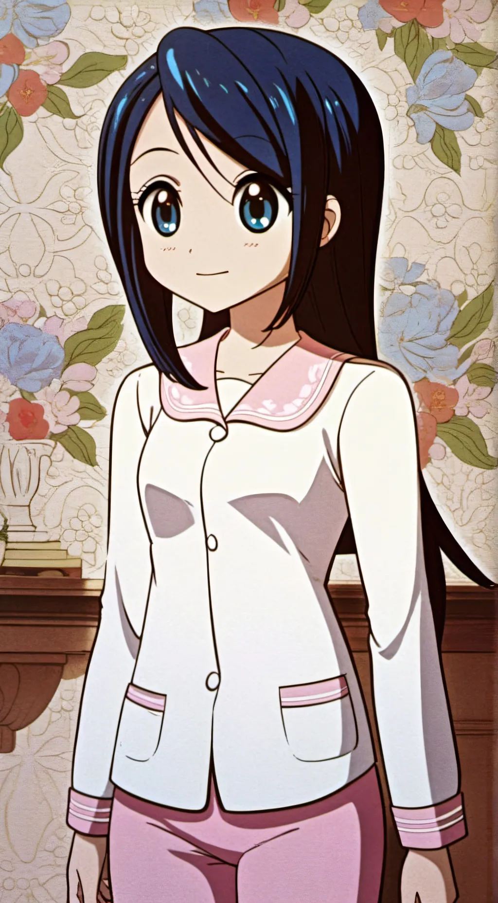 ai character: Marinette sleepove background