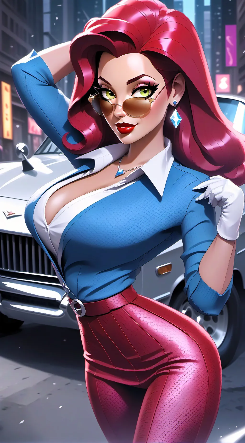 ai character: Jessica Rabbit background